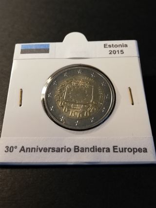 🇪🇪 2 Euro Commemorativi Estonia 2015 Bandiera UE