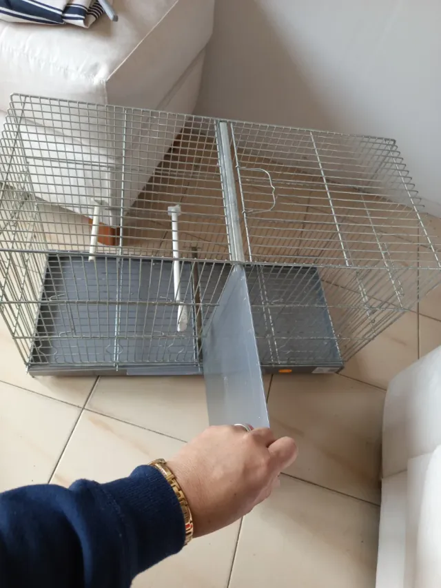 Jaula doble para pájaros 4 puertas