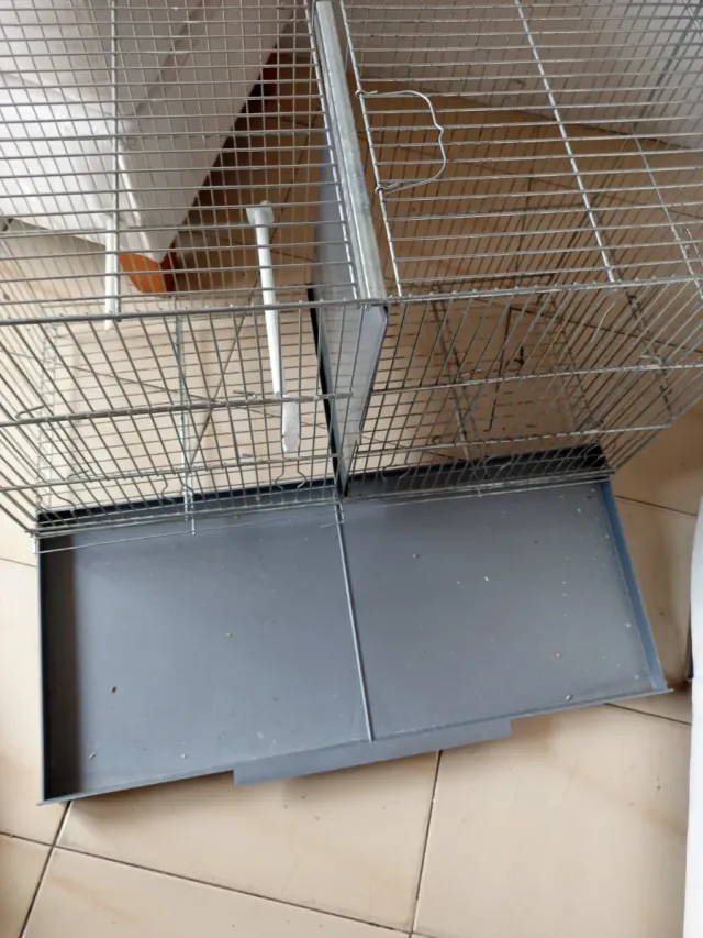 Jaula doble para pájaros 4 puertas