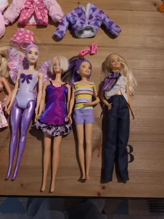 6 Barbies con Ropa y Accesorios