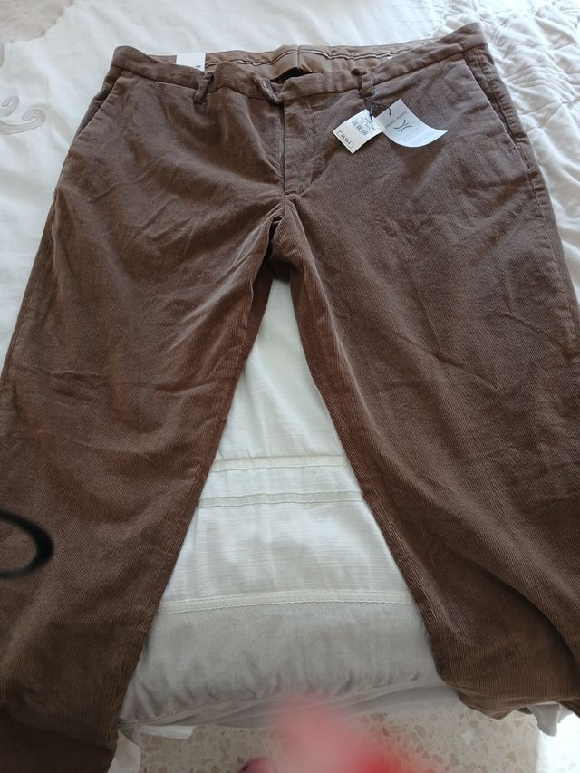 Pantalón Emidio Tucci Marrón Pana talla 52