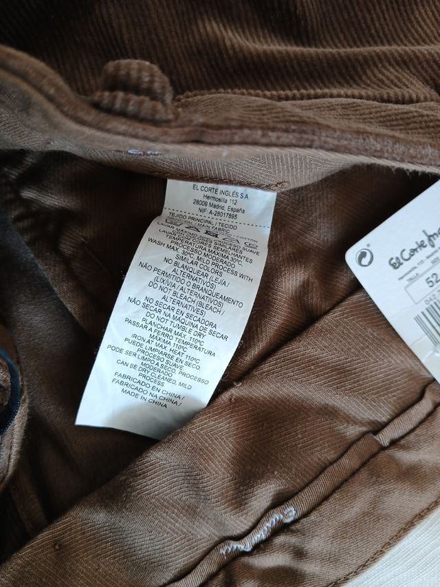 Pantalón Emidio Tucci Marrón Pana talla 52