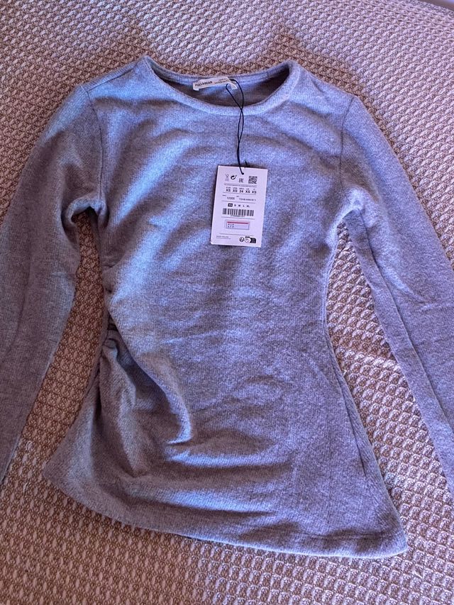 Pull&Bear Suéter Gris Talla XS/34