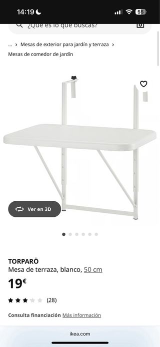 Mesita balcón Ikea plegable
