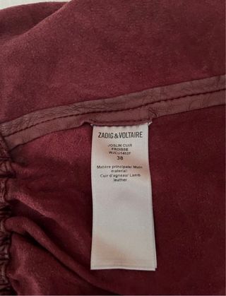 Falda Zadig & Voltaire  de piel color burdeos