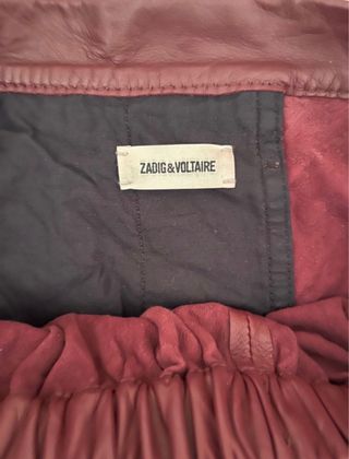Falda Zadig & Voltaire  de piel color burdeos