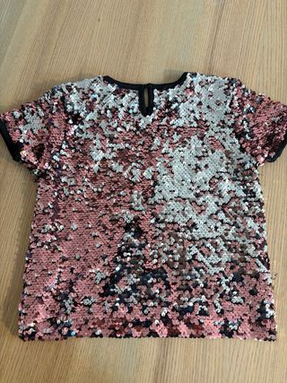 Maglietta bambina paillettes rosa