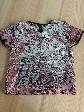 Maglietta bambina paillettes rosa