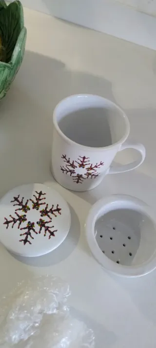 Set infusione ceramica fiore di neve