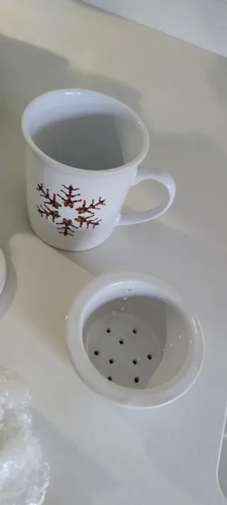 Set infusione ceramica fiore di neve