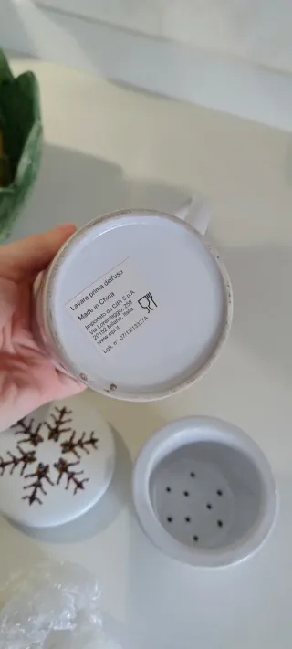 Set infusione ceramica fiore di neve