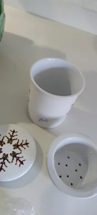 Set infusione ceramica fiore di neve