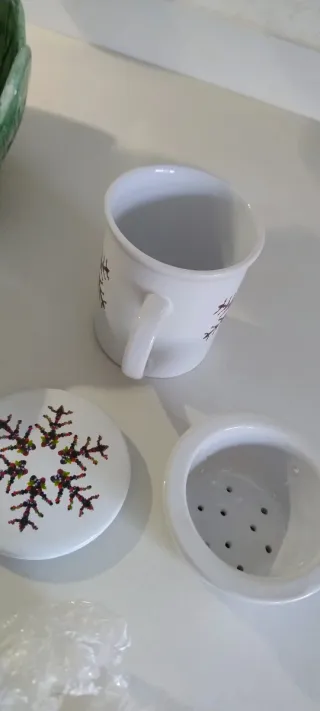Set infusione ceramica fiore di neve