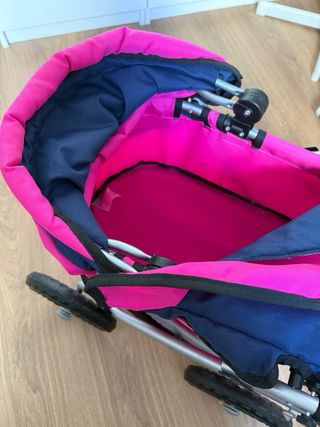 Cochecito de muñecas rosa y azul