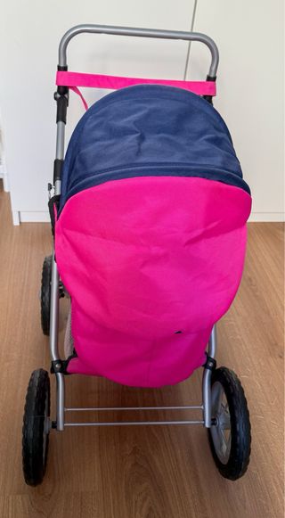 Cochecito de muñecas rosa y azul
