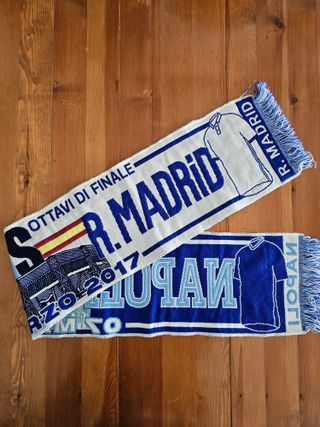 Bufanda futbol  .Napoli vs R. Madrid 2017