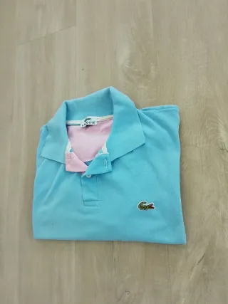 Polo Lacoste Hombre Azul y Rosa