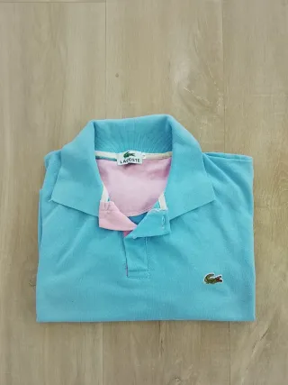 Polo Lacoste Hombre Azul y Rosa