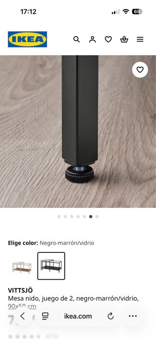 Mesa Centro Ikea Vittsjö Cristal y Metal