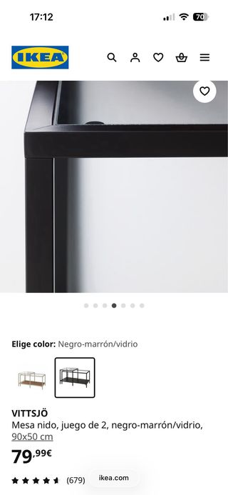 Mesa Centro Ikea Vittsjö Cristal y Metal