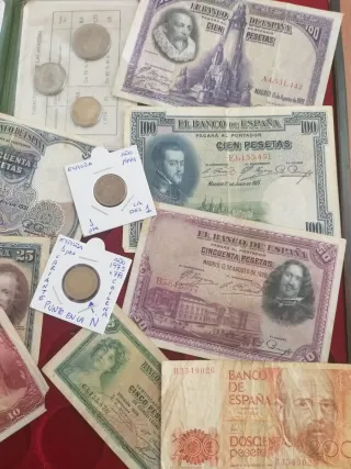 Lote monedas y billetes España
