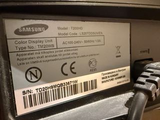 Monitor Samsung SyncMaster T200HD 20''