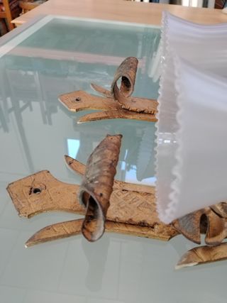 PAREJA APLIQUES PARED DORADOS METAL