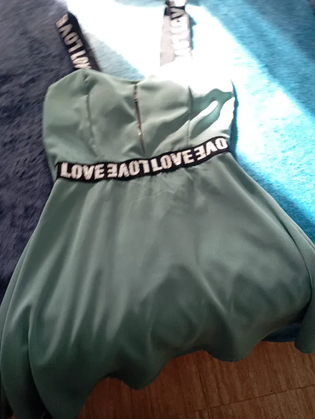 Vestido verde tirantes mujer