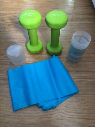 Set Pesas 1.5 Kg y Banda Látex Media