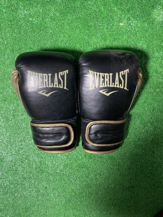 Guantes de Boxeo Everlast 16 oz Negros y Dorados