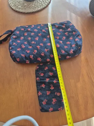 Neceser y funda gafas pana floral vintage años 80