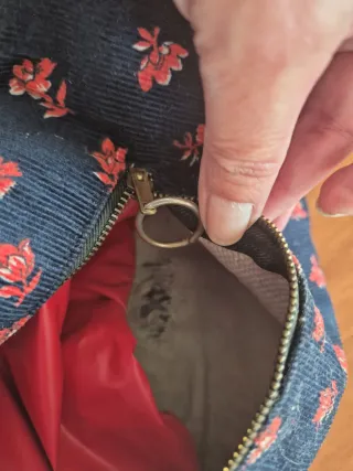 Neceser y funda gafas pana floral vintage años 80