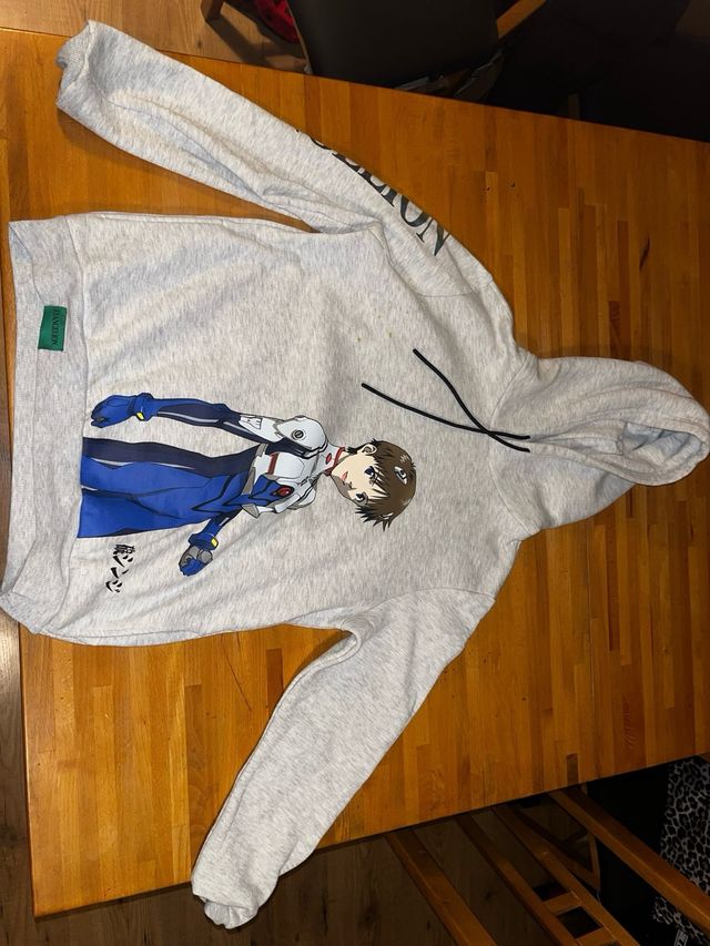 Sudadera Evangelion gris y morada