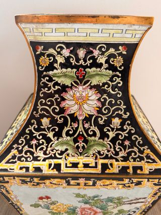 Precioso Jarrón  Cloisonné Antiguo 1960 XL 52,5 CM