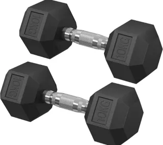 2 Mancuernas 10kg Hexagonales