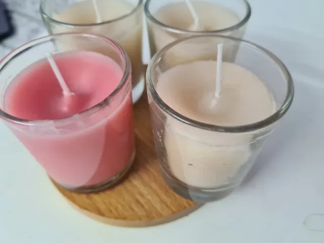 Conjunto de 4 Velas Artesanais em Potes