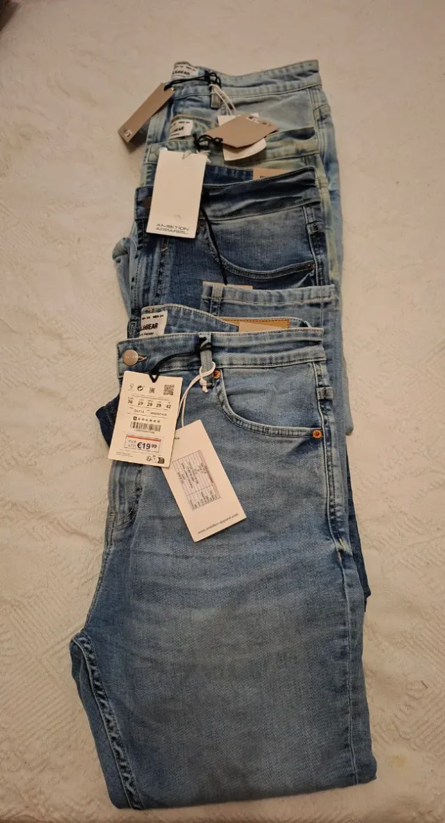 Lote 4 Pantalones Vaqueros Hombre Nuevos