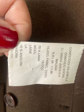 Abrigo de lana marrón. 125 largo. color visón.