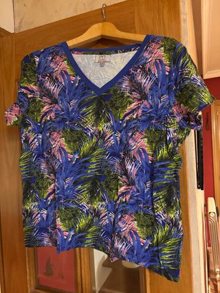 Camiseta Milano Talla XL Estampado Tropical