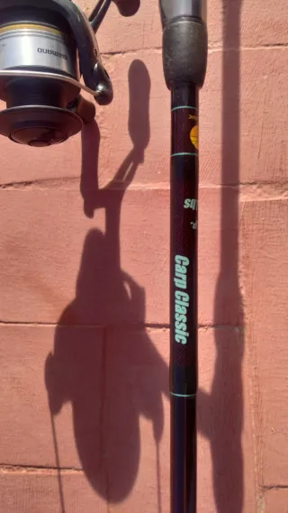 Caña Geologic carbon,carrete Shimano baitrunner