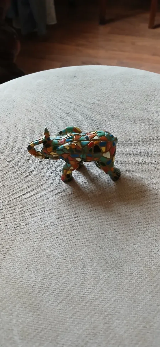 Elefantino ceramica mosaico vintage