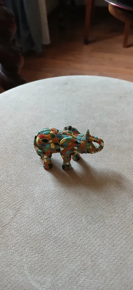 Elefantino ceramica mosaico vintage