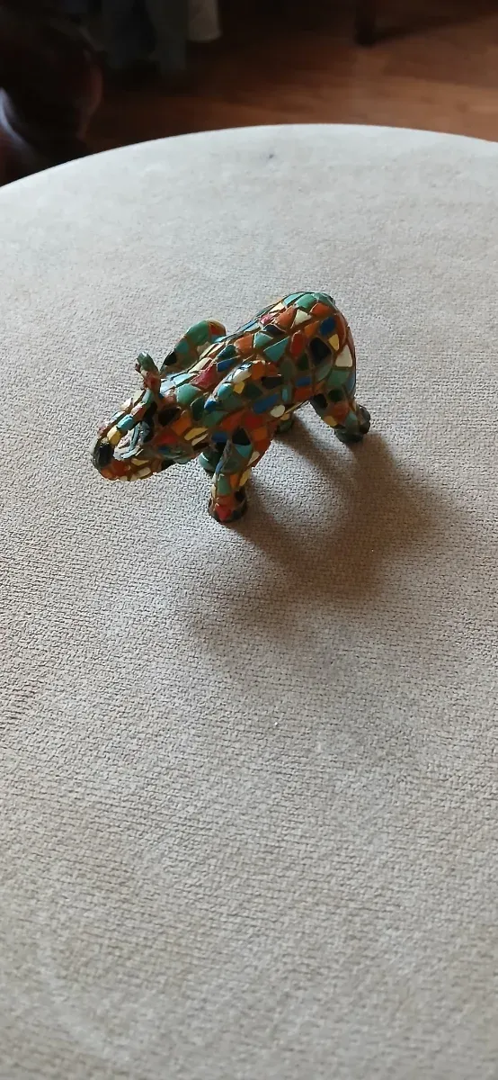 Elefantino ceramica mosaico vintage