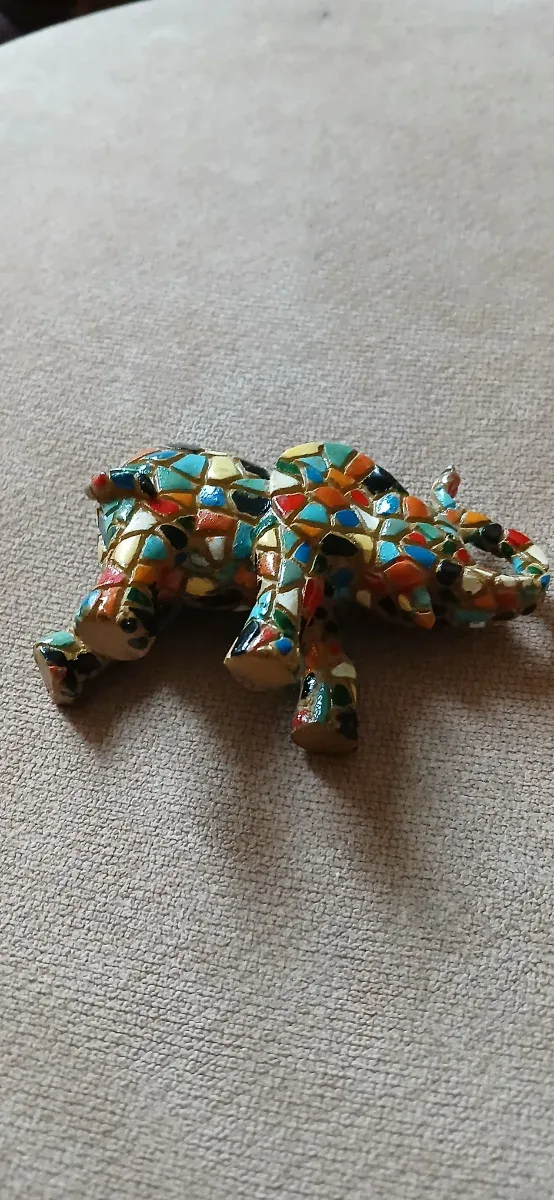 Elefantino ceramica mosaico vintage