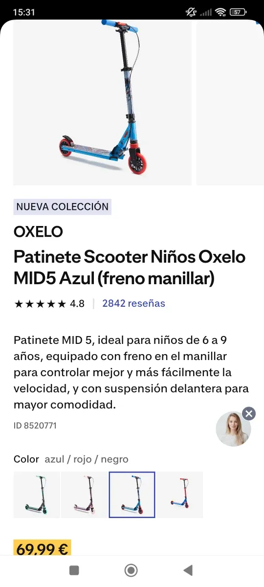 Patinete Decathlon 6-10 años