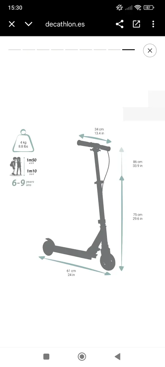 Patinete Decathlon 6-10 años