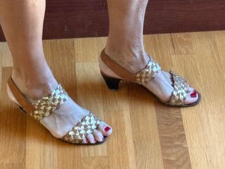 Sandalias Farrutx Marrón y Dorado de piel