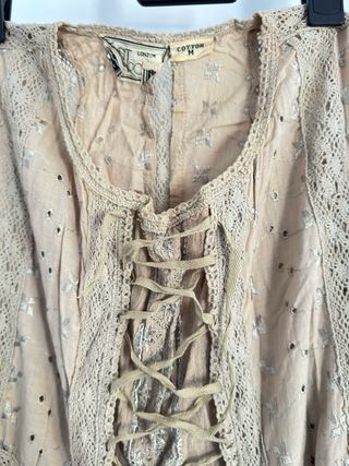 Vestido Boho Vintage Algodón Bordado