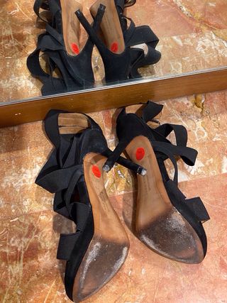 Zara sandali con tacco e fasce elastiche