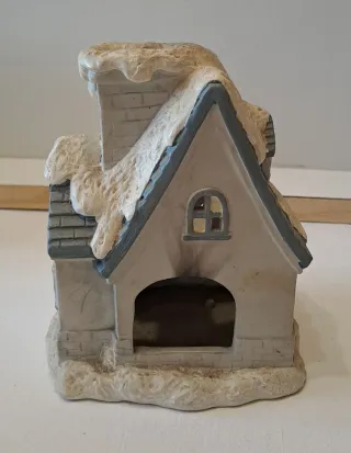 Decorazione natalizia casa orsetti in ceramica